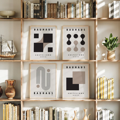 Set 4 Cuadros Bauhaus Astellung