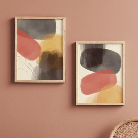 Set 2 Cuadros - Caleidoscopio Terracotta - comprar online