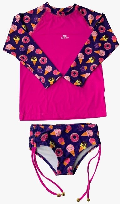 Conjunto Blusa De Proteção E Calcinha Sorvete Rio Ondas