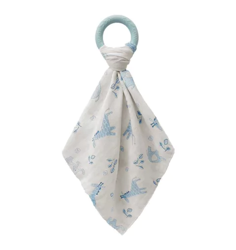 Naninha Estampada Com Mordedor Argola Azul Buba