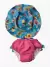 Kit De Banho Fralda Reutilizável E Chapéu Jardim Azul Ecokids Place