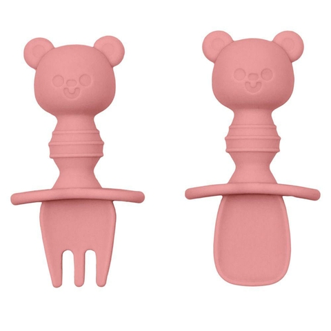 Kit Talher Silicone Ursinho Rosa Buba