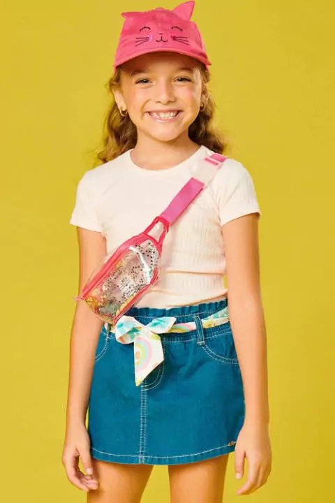 Blusa Em Malha Canelada Rose Kukiê