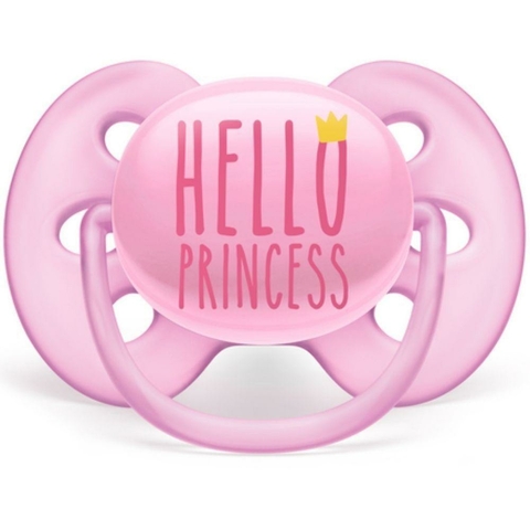 Chupeta Ultra Soft 6-18m Tamanho 2 Hello Princess Rosa Philips Avent