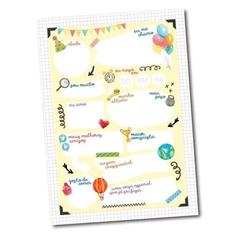 Poster Aniversário Amarelo Coloré