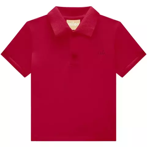 Camisa Polo Infantil Masculina Vermelho Rubi Milon