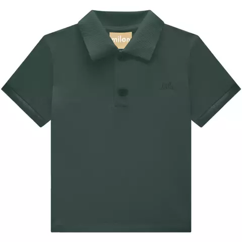 Camisa Polo Infantil Masculina Verde Bambu Milon