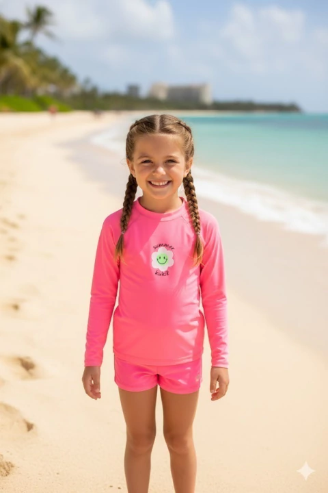 Blusa de Proteção Summer Rosa Fluorescente Kukie - comprar online