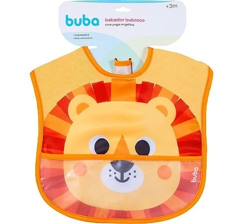 Babador com Bolso Zoo Leão Buba
