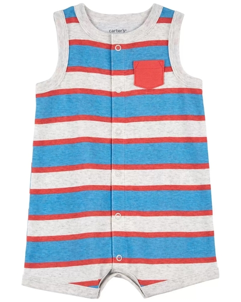 Romper Listras Azul Carter's