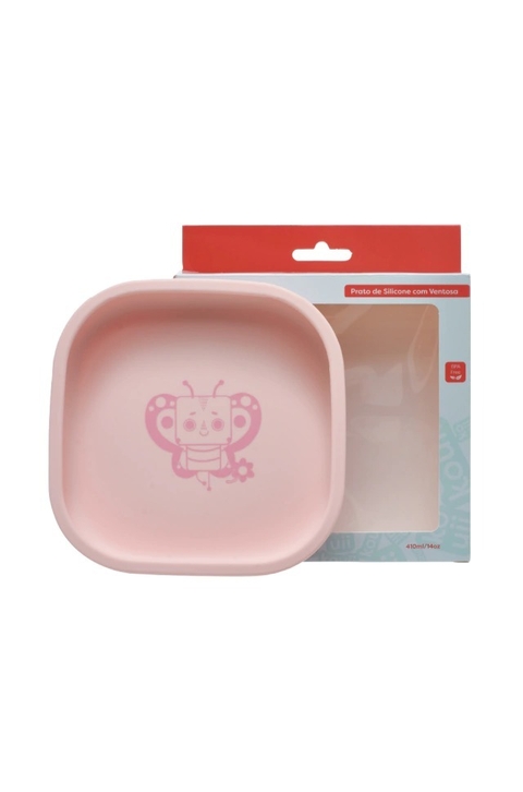 Prato de Silicone com Ventosa Borboleta Pipa Kouii