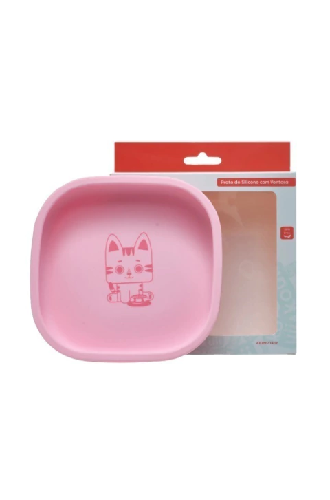 Prato de Silicone com Ventosa Gato Mia Kouii