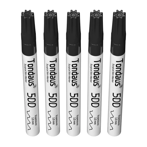 CANETA MARCAÇÃO CIRÚRGICA 1.0MM COR PRETO 05UN TONDAUS 500