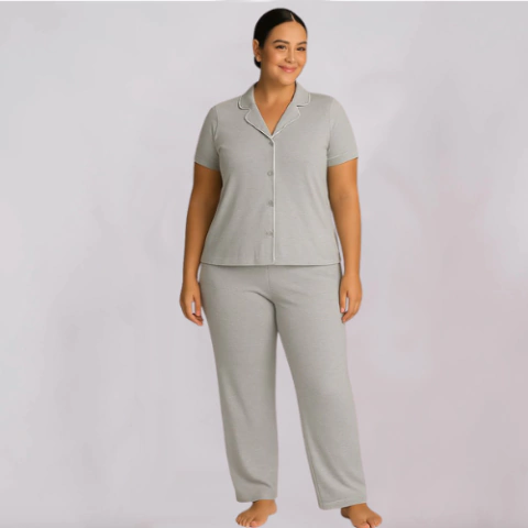 Pijama Camisero Largo Gris - comprar online