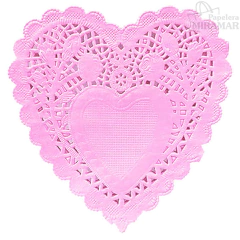 Blondas papel corazon color 10cm - paq x100