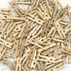 Mini Broches de madera - Color natural - comprar online