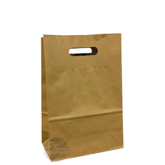 Bolsas kraft madera - manijas troquel - comprar online