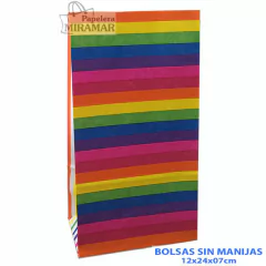 Bolsas sin manijas arcoiris 12 x 24 x 07 cm en internet