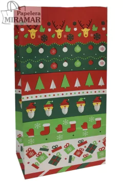 Bolsas sin manijas navidad 12 x 24 x 07 cm - Papelera Miramar