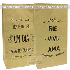 Bolsas sin manijas frases 12 x 24 x 07 cm en internet
