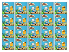 Stickers Personajes 4,5 x 4,5 cm - paq x 20 unid - Papelera Miramar