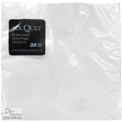 Servilleta tissue 2 pliegos blanca 24x24cm - comprar online