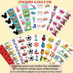 Stickers Personajes 4,5 x 4,5 cm - paq x 20 unid