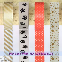 Cinta adhesiva papel de arroz "Washi tape" x 10 mts - cod C-718