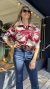 BLUSA DRAPEADA FLORES - comprar online