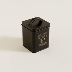 Lata cuadrada tea negra 11cm - comprar online