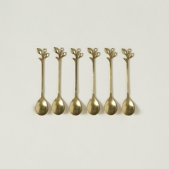 Juego de 6 cucharitas acero doradas 12cm