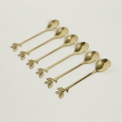 Juego de 6 cucharitas acero doradas 12cm - comprar online
