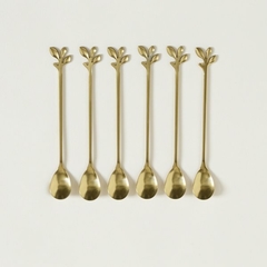 Juego de cucharitas largas doradas 16cm