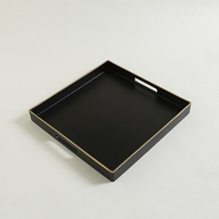 Bandeja cuadrada negra mate 35x35x4cm