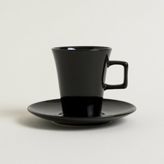 Mugs con plato Bright Black 290ML x 2. - The Sacks deco