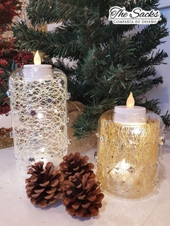 Set x2 candelabros con luz