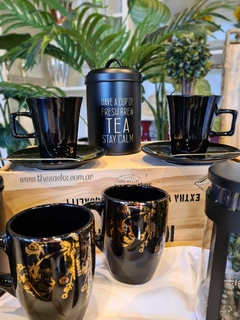 Mugs con plato Bright Black 290ML x 2. - comprar online
