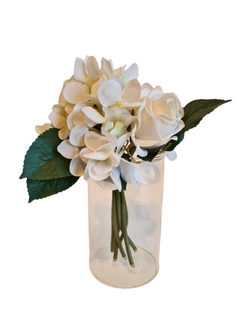 Bouquet rosas & hortensias white 2