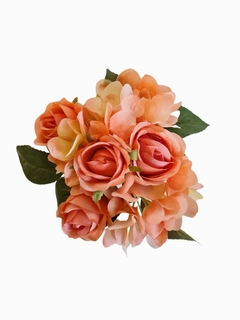 Bouquet rosas & hortensias orange - comprar online