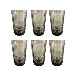 Juego de 6 vasos altos gris de vidrio Sky 8x12cm