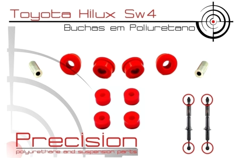 Hilux SW4 -2005 em Diante - Kit Buchas Amortecedor Dianteiro (37 mm) em Poliuretano - 5 Anos Garantia