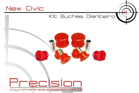 Civic 2001 a 2006- Kit Buchas Dianteiro em Poliuretano - 5 Anos Garantia