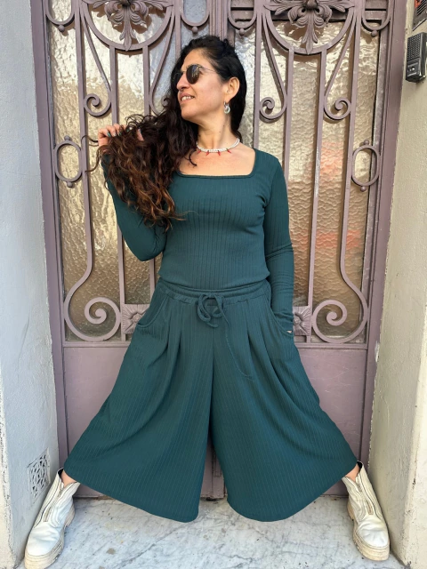 PANTALÓN "ACA ESTOY" Verde botella