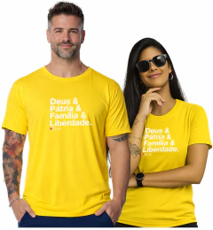 Camiseta Deus Pátria Família e Liberdade 100% Algodão Premium - Oi Luiz Tv - Unissex