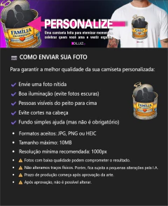 Camiseta Família em Conserva Personalizada OiLuizTv 100% Algodão Premium - Unissex