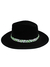Imagem do Kit chapéu Fedora Aveludado Preto aba 8cm com 3 faixas de pedras - 47025