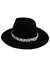 Kit chapéu Fedora Aveludado Preto aba 8cm com 3 faixas de pedras - 47025