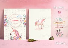 Imagem do Kit imprimible Unicornios y Flores