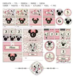 Kit Imprimible Minnie Shabby Chic Rosa - loja online