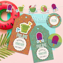 kit imprimible verano y pileta
